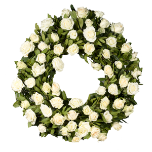 White Rose Sympathy Wreath