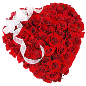 50 Red Roses Heart Shape